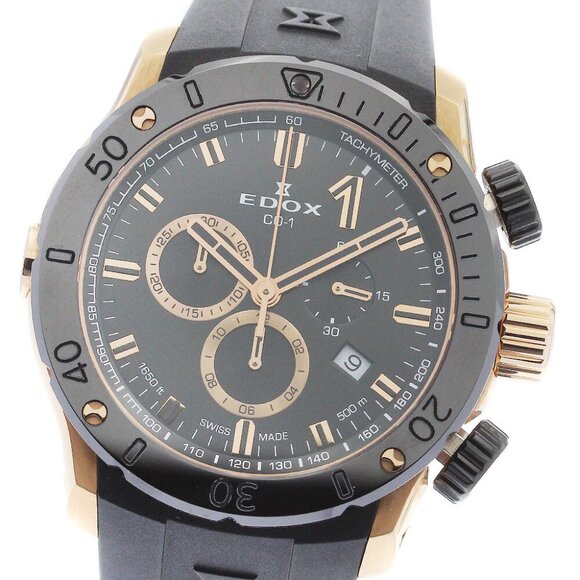 EDOX Chrono Offshore 1 10221 Chronograph black Dial Quartz Men's Watch_883575